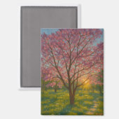 Spring Awakening - Blooming Tree Landscape Magneet (Voorkant / Achterkant)