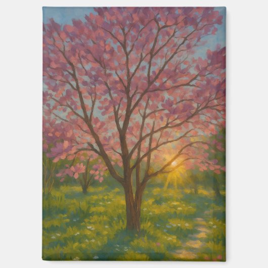 Spring Awakening - Blooming Tree Landscape Magneet (Voorkant)