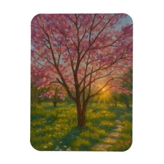 Spring Awakening - Blooming Tree Landscape Magneet (Verticaal)