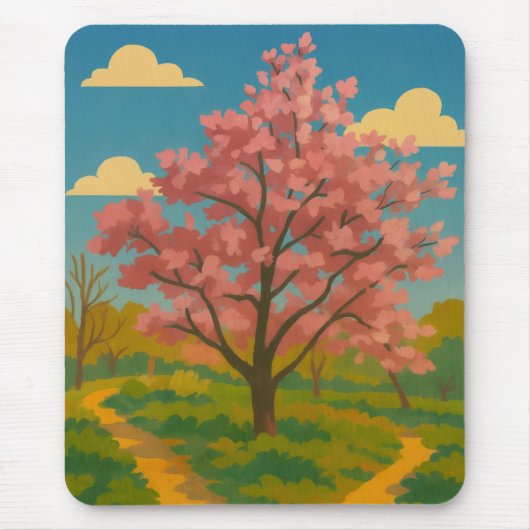 Spring Awakening - Blooming Tree Landscape Muismat (Voorkant)