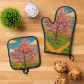 Spring Awakening - Blooming Tree Landscape Ovenwant & Pannenlap Set (Top down)