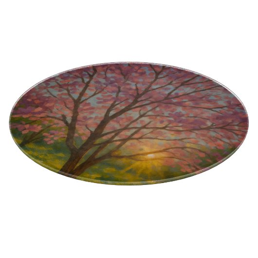 Spring Awakening - Blooming Tree Landscape Snijplank (Hoek)