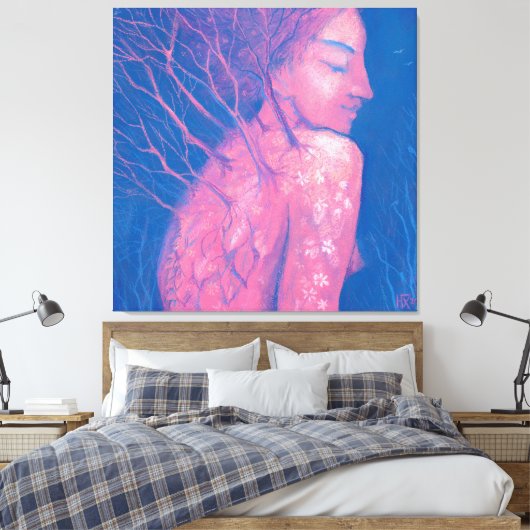 Spring Awakening Dryad Fantasy Girl Magical Forest Canvas Afdruk (Insitu (Slaapkamer))