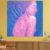 Spring Awakening Dryad Fantasy Girl Magical Forest Canvas Afdruk (Insitu (Woonkamer))