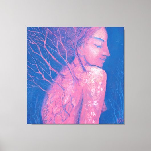 Spring Awakening Dryad Fantasy Girl Magical Forest Canvas Afdruk (Voorkant)