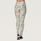 Spring Awakening: grillig bloemenpatroon Leggings (Achterkant)