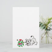 Spring Awakening, Puppy with Flowers and Butterfly Briefpapier (Staand voorkant)
