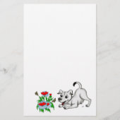 Spring Awakening, Puppy with Flowers and Butterfly Briefpapier (Voorkant)