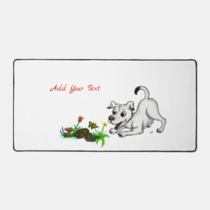 Spring Awakening, Puppy with Flowers and Butterfly Bureaumat