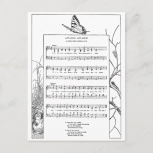 Spring Awakening Song and Butterfly Briefkaart