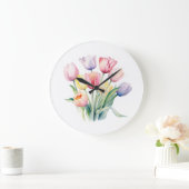 Spring Awakening - Waterverf Tulpen Grote Klok (Huis)