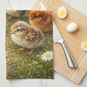 Spring Baby Chicks Kitchen Towel Theedoek (Quarter Fold)