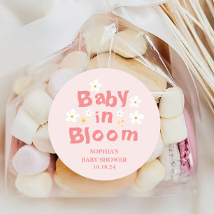 Spring Baby in Bloom Baby shower Favoriet Ronde Sticker