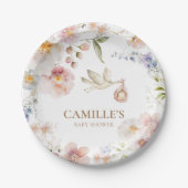 Spring Baby in Bloom Shower Papieren Bordje (Voorkant)