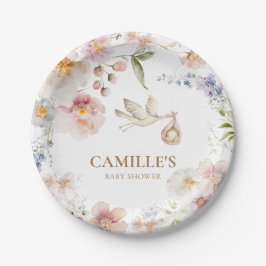 Spring Baby in Bloom Shower Papieren Bordje