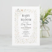 Spring Baby in Bloom Wildflower Baby Shower Kaart (Staand voorkant)
