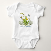 Spring Baby Paardebloemen voeden de vlinders Gezeg Romper (Voorkant)