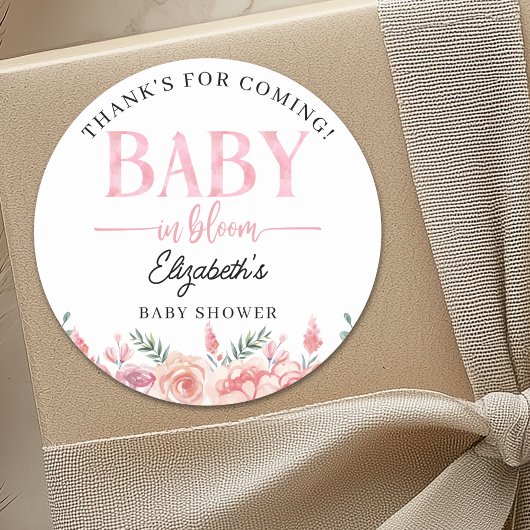 Spring Baby Shower – Baby in Bloom Ronde Sticker