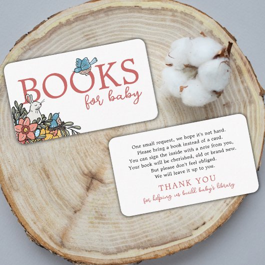 Spring Baby shower Boeken voor Baby Verzoek Informatiekaartje