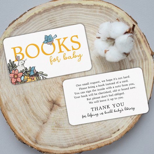 Spring Baby shower Boeken voor Baby Verzoek Informatiekaartje