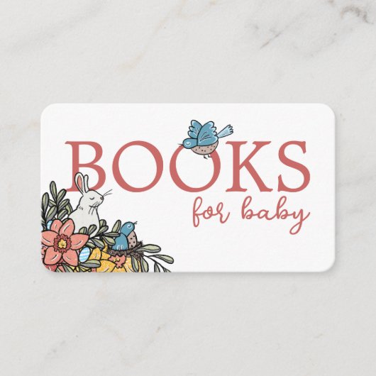 Spring Baby shower Boeken voor Baby Verzoek Informatiekaartje (Voorkant)
