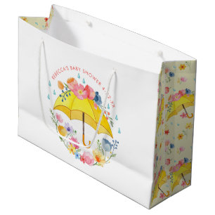 Spring Baby shower Floral Waterverf Groot Cadeauzakje