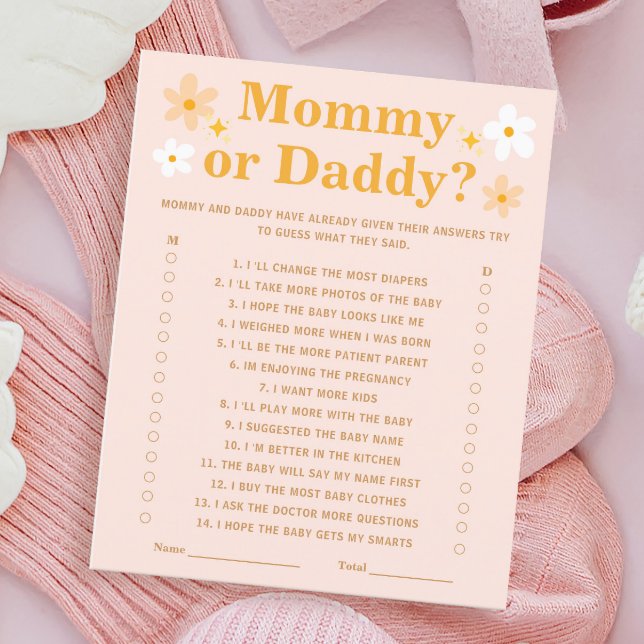 Spring Baby shower Game Raad wie mama of papa (Creator heeft geüpload)