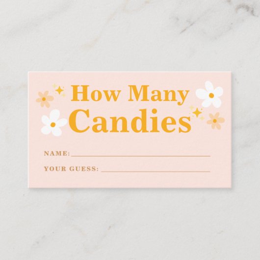 Spring Baby shower spel Hoeveel Snoepjes Informatiekaartje (Voorkant)
