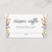 Spring Baby shower Wildflowers Luier Raffle Kaarte Informatiekaartje (Voorkant)