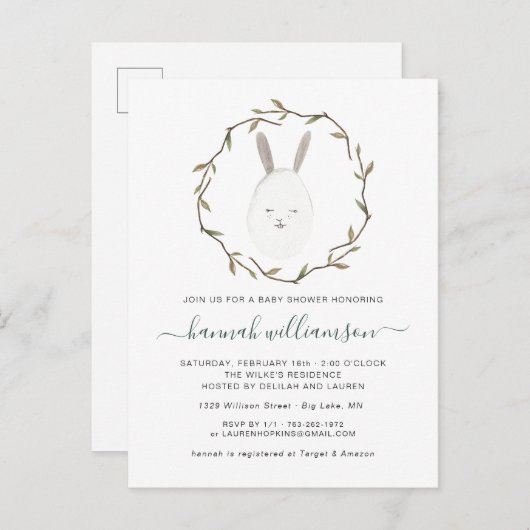 Spring Baby | Uitnodiging voor het Baby shower (Voorkant / Achterkant)