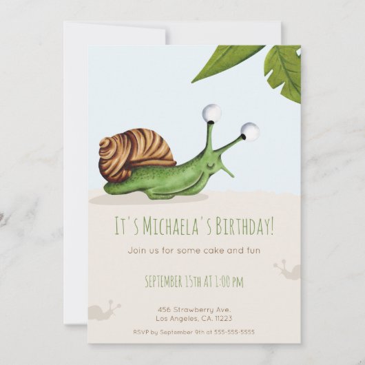 Spring Back Yard Snagel Kinder Natuur Birthday Kaart (Voorkant)