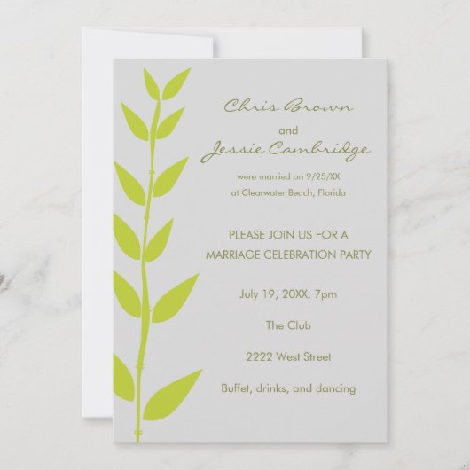 Spring Bamboo al huwelijksfeest Kaart (Voorkant)