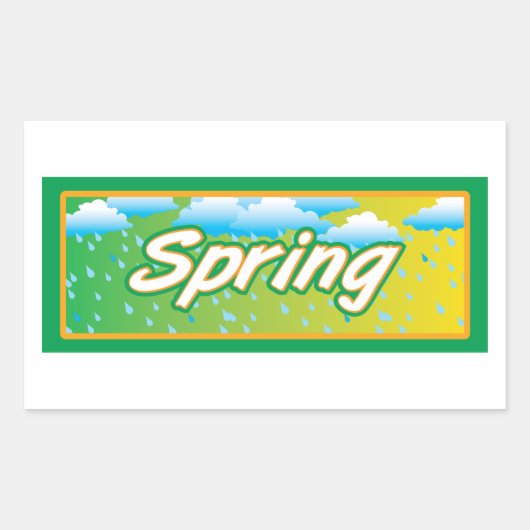 Spring Banner-teken Rechthoekige Sticker (Voorkant)