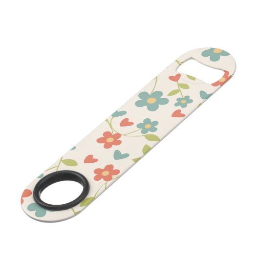 Spring Bar Key Floral Bottle Open Speed Flessenopener (Voorkant Gekanteld)