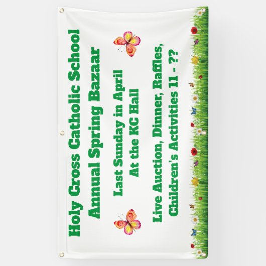 Spring Bazaar Church School Fundraiser Banner (Verticaal)