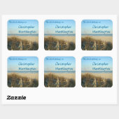 Spring Beach Scene No. 3 Bookplate Vierkante Sticker (Vel)