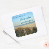 Spring Beach Scene No. 3 Bookplate Vierkante Sticker (Envelop)