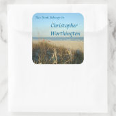 Spring Beach Scene No. 3 Bookplate Vierkante Sticker (Tas)