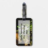 Spring Beauty a Paarse Wildflower Abstract Bagagelabel (Achterkant verticaal)