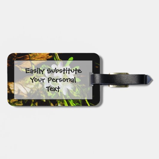 Spring Beauty a Paarse Wildflower Abstract Bagagelabel (Achterkant horizontaal)