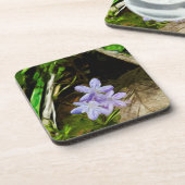 Spring Beauty a Paarse Wildflower Abstract Bier Onderzetter (Linkerzijde)