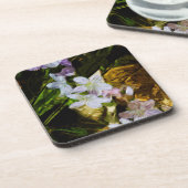 Spring Beauty a Paarse Wildflower Abstract Drankjes Onderzetter (Linkerzijde)