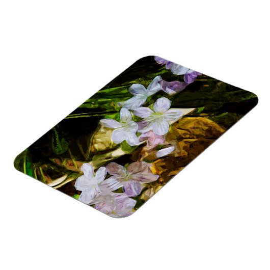 Spring Beauty a Paarse Wildflower Abstract Magneet (Linkerzijde)