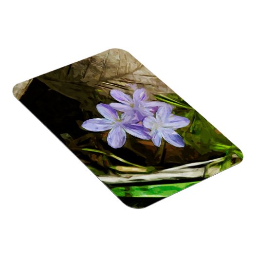 Spring Beauty a Paarse Wildflower Abstract Magneet (Rechterzijde)