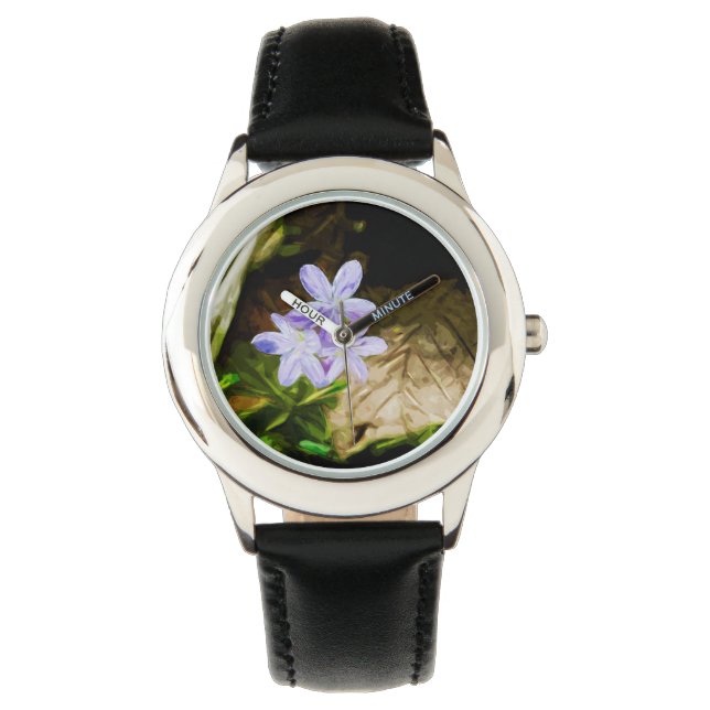 Spring Beauty a Wildflower Abstract Impressionisme Horloge (Voorkant)