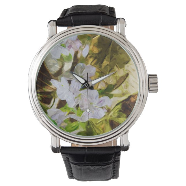 Spring Beauty a Wildflower Abstract Impressionisme Horloge (Voorkant)