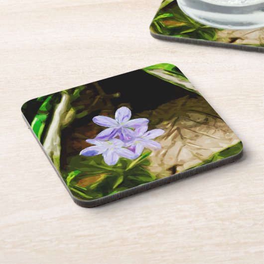 Spring Beauty a Wildflower Abstract Impressionisme Onderzetter (Linkerzijde)