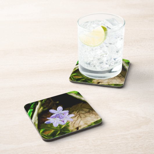 Spring Beauty a Wildflower Abstract Impressionisme Onderzetter (Rechterzijde)