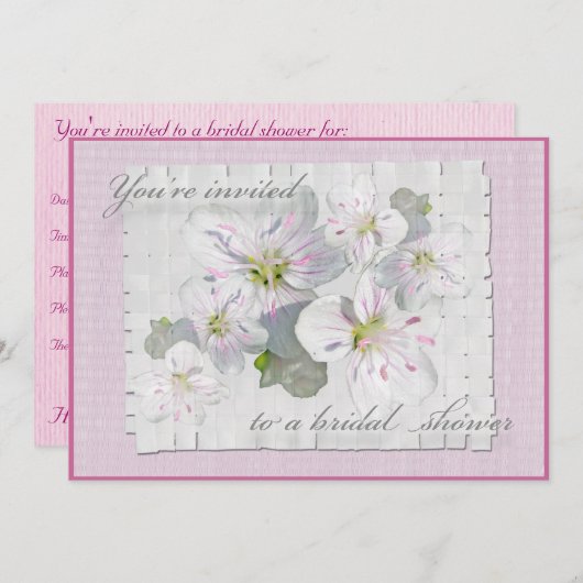 Spring Beauty Bridal Shower Kaart (Voorkant / Achterkant)