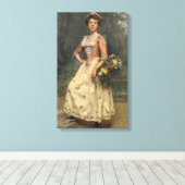 Spring Beauty (door Raimundo de Madrazo y Garreta) Canvas Afdruk (Insitu (Houten vloer))